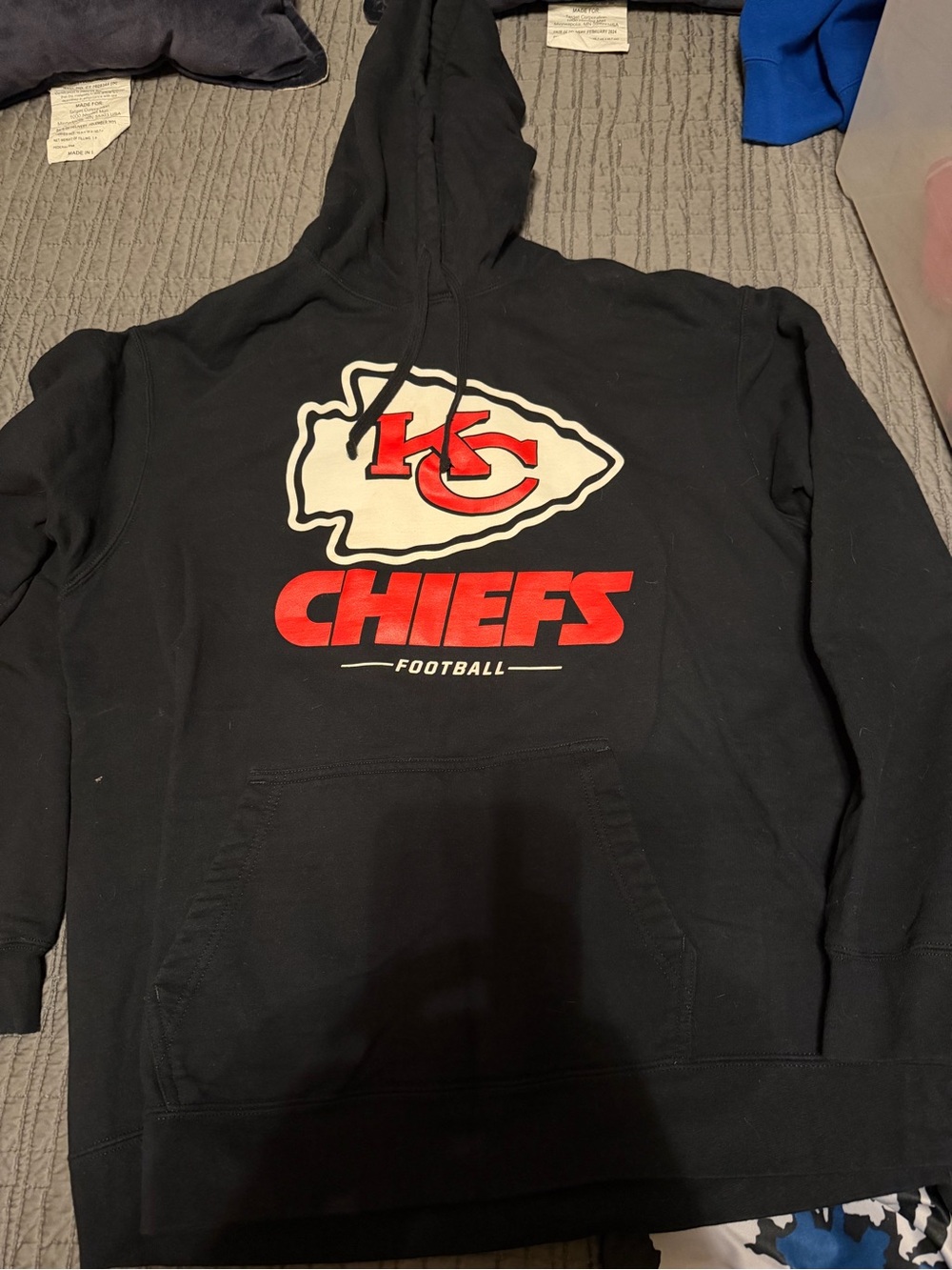 Fanatics Kansas City Chiefs Black Pullover Hoodie with Red & White Logo